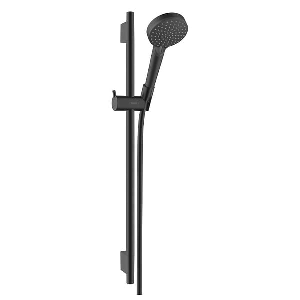 HANSGROHE - Hansgrohe ShowerTablet Select Set Mitigeur Thermostatique douche/bain + douche avec douchette à main 2 jets + Barre Unica 65 cm, Noir mat - large