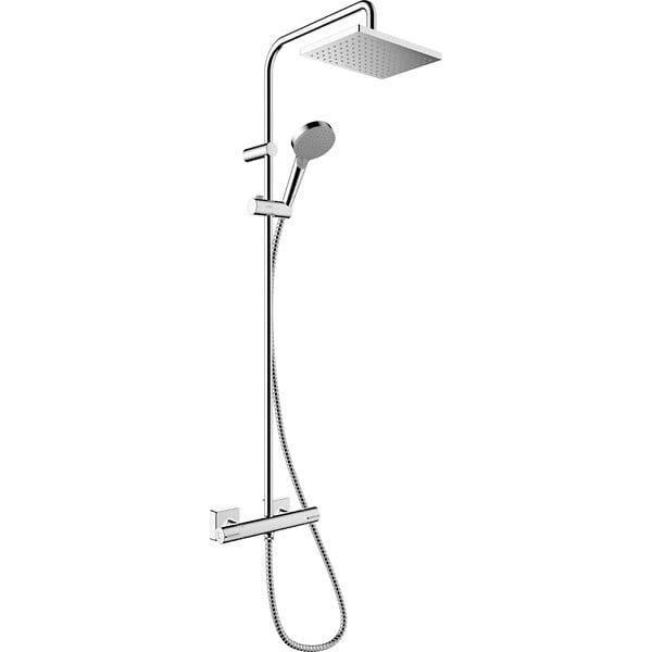 HANSGROHE - Hansgrohe Vernis Shape Colonne de douche 230 1jet Green 5,7 l/min avec mitigeur thermostatique, Chrome (26319000) - large