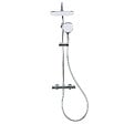 OPTIMA - Optima colonne de douche avec mitigeur thermostatique, tête de douche XXL 250 mm, douchette 3 jets, Blanc/Chrome (OPTIMASSTZ) - vignette