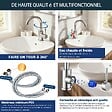 AICA SANITAIRE - Robinet de Salle de Bain Haut en Acier Inoxydable 304 Robinet Lavabo 158mm de Hauteur, Mitigeur Monocommande Finition Brossée - vignette