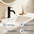 AICA SANITAIRE - Robinet de Salle de Bain Bas en Acier Inoxydable 304 Robinet Lavabo, Mitigeur Monocommande Finition Noire Mate - vignette