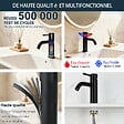 AICA SANITAIRE - Robinet de Salle de Bain Bas en Acier Inoxydable 304 Robinet Lavabo, Mitigeur Monocommande Finition Noire Mate - vignette