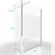 AURLANE - Paroi de Douche et Volet Pivotant 120+40x200 cm - Bande Dépolie - Barre de Fixation Chrome - vignette