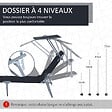 OUTSUNNY - Transat bain de soleil pliable grand confort dossier et pare-soleil réglable multi-positions noir - vignette