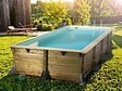 UBBINK - Kit piscine bois UbbinkAzura 5,05 x 3,50 x 1,26 m - Liner bleu + Kit margelles - Ubbink - vignette
