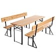OVIALA - Set brasserie avec table 180 cm et bancs avec dossier - Munich - vignette