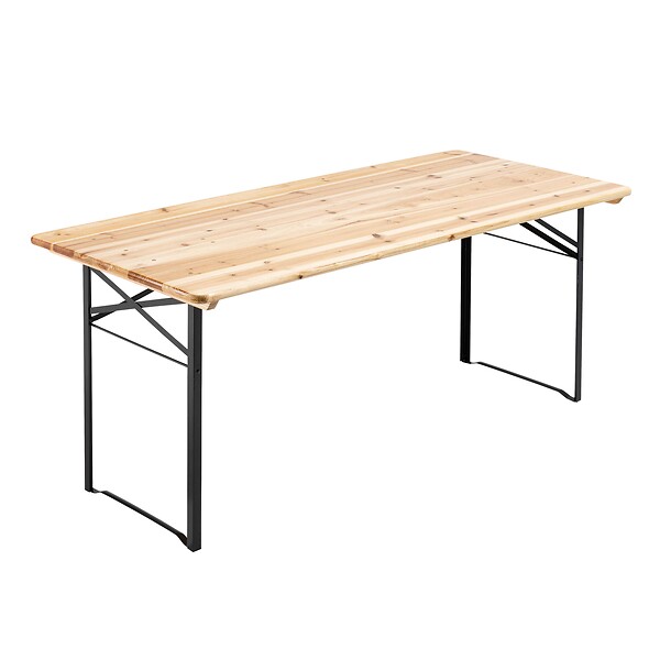 OVIALA - Set brasserie avec table 180 cm et bancs avec dossier - Munich - large