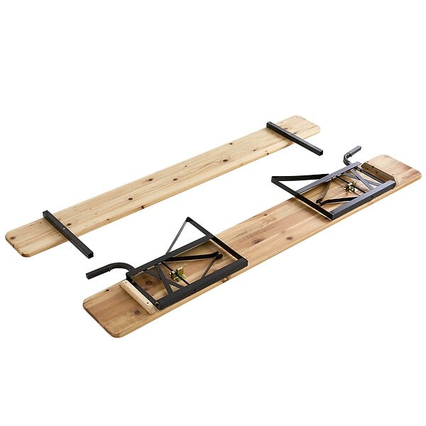 OVIALA - Set brasserie avec table 180 cm et bancs avec dossier - Munich - large