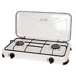RIBIMEX - Réchaud à gaz 2 feux 4 pieds 4,4kw blanc avec couvercle - vignette