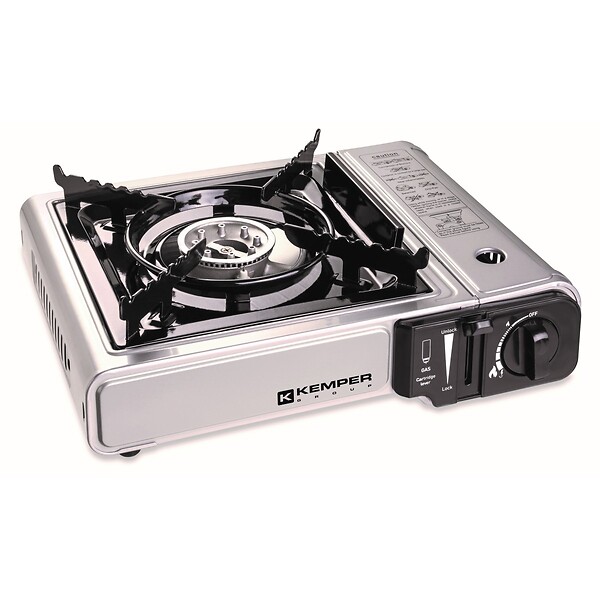 KEMPER - Barbecue gaz Grill 2en1 Réchaud gaz piézo 2200 W + 4 cartouches gaz butane KEMPER - large