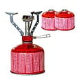KEMPER - Réchaud gaz portable 4.5 kW + 2 cartouches gaz 230gr - Brûleur randonnée anti-vent Pliable Léger Camping Haute montagne KEMPER - vignette