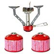 KEMPER - Réchaud gaz portable 4.5 kW + 2 cartouches gaz 230gr - Brûleur randonnée anti-vent Pliable Léger Camping Haute montagne KEMPER - vignette