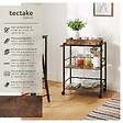 TECTAKE - Chariot de service Worcester 65x41,5x87cm Bois foncé industriel, rustique - vignette