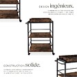 TECTAKE - Chariot de service Worcester 65x41,5x87cm Bois foncé industriel, rustique - vignette