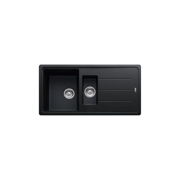 FRANKE - Franke Basis BFG 651 Evier 97x50cm avec vide sauce et égouttoir réversible, Fragranit +, Onyx (BFG651ON) - large