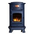 SAHARA - Poêle à gaz 3,4KW Fonte Véritable – Chauffage d'appoint Design Bleu Saphir Mat - Effet feu de bois, sur roues Provence Sahara - vignette
