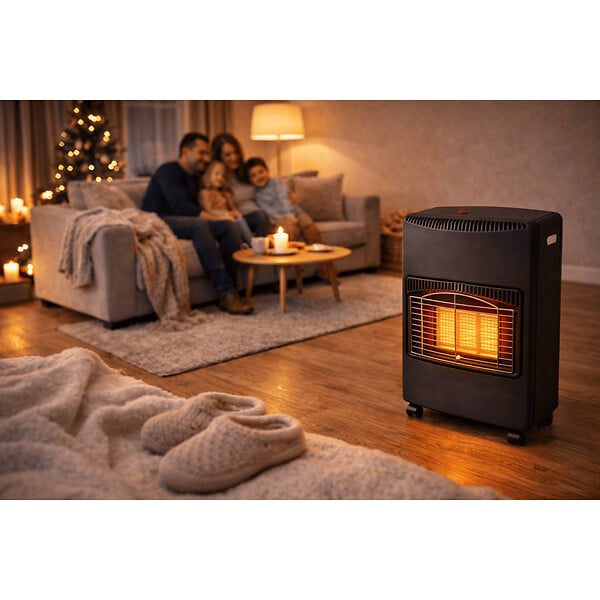 NIKLAS - Chauffage d'appoint gaz 4200W + Connectique gaz incluse 3 puissances de chauffe - Poele à gaz mobile Intérieur 120m3 NIKLAS - large