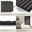 TECTAKE - Panneaux acoustiques SONIC WALL aspect bois chêne noir - vignette
