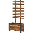 OUTSUNNY - Jardinière avec treillis sur roulettes - inserts d'irrigation, géotextile inclus - métal bois sapin traité carbonisation - vignette