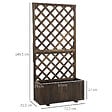 OUTSUNNY - Jardinière avec treillis - bac à  fleurs - jardinière sur pied - dim. 72,5L x 31,5l x 149,5H cm inserts d'irrigation inclus bois sapin traité carbonisation - vignette