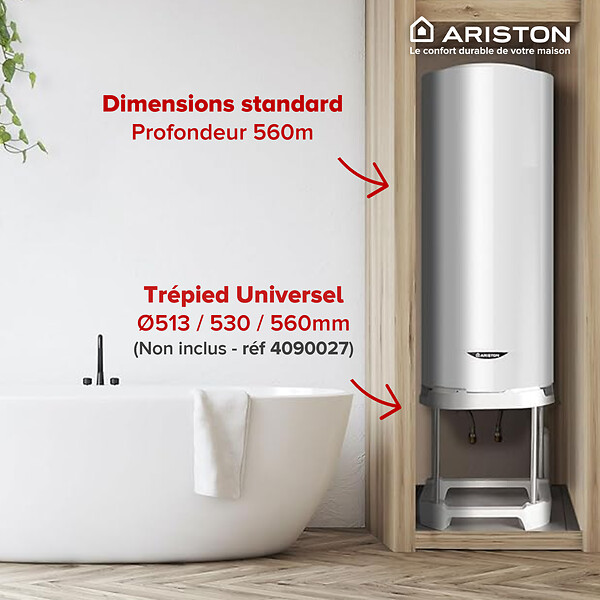 ARISTON - Chauffe-eau electrique vertical ARISTON Sagéo 150 l - Ø 560 mm - large