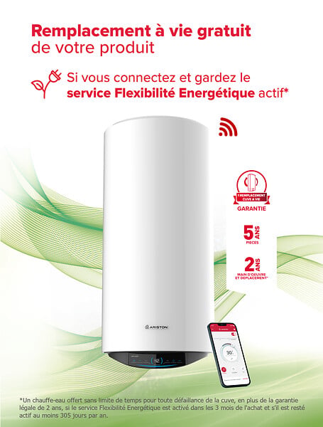 ARISTON - Chauffe-eau Intelligent ARISTON Abyleos Wifi 200L – jusqu'à 25% d'économie – Steatite ACI - large