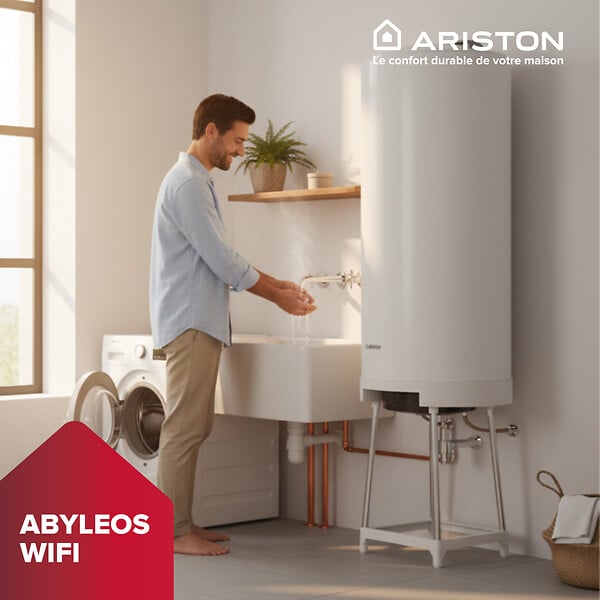 ARISTON - Chauffe-eau Intelligent ARISTON Abyleos Wifi 200L – jusqu'à 25% d'économie – Steatite ACI - large