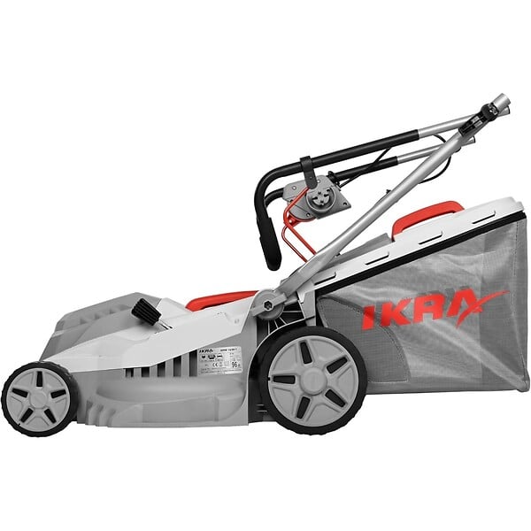 IKRA - Tondeuse électrique 1600W 2en1 Tonte & Ramassage Pelouse Largeur de coupe 38cm, 5 Hauteurs de coupe, Tondeuse gazon Bac 42L IKRA - large