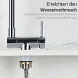 AICA SANITAIRE - Robinet de Cuisine Chromé à Double Fonction Rotatif à 360° et Inclinable en Acier Inoxydable 304 avec Soupape en Céramique - vignette