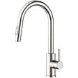 AICA SANITAIRE - Robinet de Cuisine à Douche Colonne 2 Modes Débit Eau Extractible 360° Rotatif Monocommande Finition Brossée - vignette