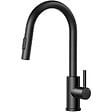 AICA SANITAIRE - Robinet de Cuisine à Douche Colonne 2 Modes Débit Eau Extractible 360° Rotatif Monocommande Finition Noire Mate - vignette