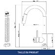 AICA SANITAIRE - Robinet de Cuisine à Douche Colonne 2 Modes Débit Eau Extractible 360° Rotatif Monocommande Finition Noire Mate - vignette