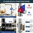 AICA SANITAIRE - Robinet de Cuisine Haute Pression 304 Inox Douche Extractible 360° 2 Fonctions Spray Finition Brossée - vignette