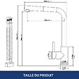 AICA SANITAIRE - Robinet de Cuisine Haute Pression 304 Inox Douche Extractible 360° 2 Fonctions Spray Finition Brossée - vignette