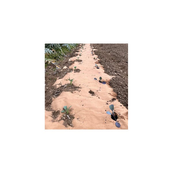 KZ GARDEN - Toile de paillage Agricole 0.4 x 100m Autodégradable 2en1 Engrais et Anti mauvaises herbes 100% Cellulose - large
