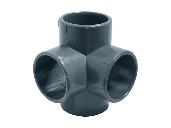 FITT - Té 4 voies PVC pression 90° Ø 50 mm - Fitt - large