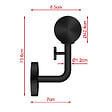 AICA SANITAIRE - Main courante inox 304 pour intérieur et extérieur -couleur noir- en 220cm-Fixation murale incluse - vignette