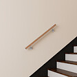 AICA SANITAIRE - Main courante inox 304 pour intérieur et extérieur -couleur marron Design bois naturel- en 100cm- Fixation murale incluse - vignette