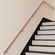 AICA SANITAIRE - Main courante inox 304 pour intérieur et extérieur -couleur marron Design bois naturel- en 100cm- Fixation murale incluse - vignette