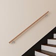 AICA SANITAIRE - Main courante inox 304 pour intérieur et extérieur -couleur marron Design bois naturel- en 180cm- Fixation murale incluse - vignette