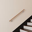 AICA SANITAIRE - Main courante inox 304 pour intérieur et extérieur -couleur marron Design bois naturel- en 120cm- Fixation murale incluse - vignette