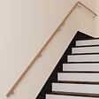 AICA SANITAIRE - Main courante inox 304 pour intérieur et extérieur -couleur marron Design bois naturel- en 120cm- Fixation murale incluse - vignette