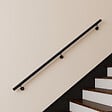 AICA SANITAIRE - Main courante inox 304 pour intérieur et extérieur -couleur noir- en 200cm-Fixation murale incluse - vignette