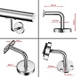 AICA SANITAIRE - Main courante inox 304 pour intérieur et extérieur -couleur argent- en 100cm- Fixation murale incluse - vignette