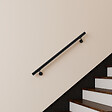 AICA SANITAIRE - Main courante inox 304 pour intérieur et extérieur -couleur noir- en 120cm- Fixation murale incluse - vignette