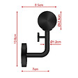 AICA SANITAIRE - Main courante inox 304 pour intérieur et extérieur -couleur noir- en 120cm- Fixation murale incluse - vignette