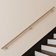 AICA SANITAIRE - Main courante inox 304 pour intérieur et extérieur -couleur marron Design bois naturel- en 240cm-Fixation murale incluse - vignette
