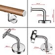AICA SANITAIRE - Main courante inox 304 pour intérieur et extérieur -couleur marron Design bois naturel- en 240cm-Fixation murale incluse - vignette