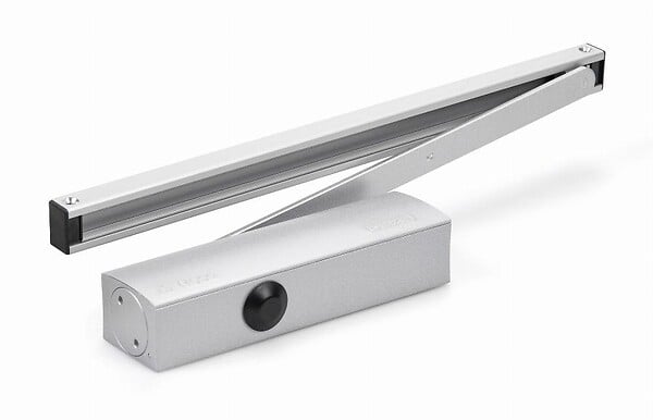GEZE - Ferme-porte complet bras à glissière finition argent TS Wood - large
