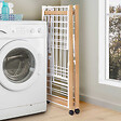 ID MARKET - Séchoir à linge pliable DELUXE capacité 22M avec tringle blanc et effet bois - vignette